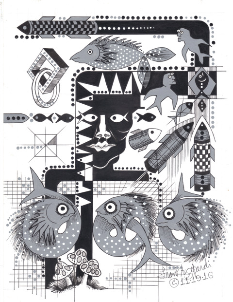 10 Fish with Rockets 8.6x11 195.00